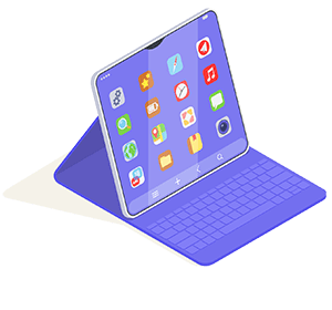 Illustration de tablette avec clavier